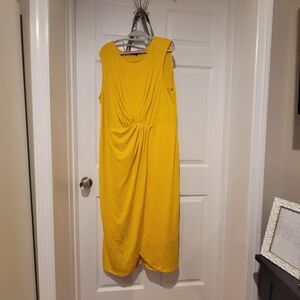 Eloquii yellow dress with twist detail NWOT